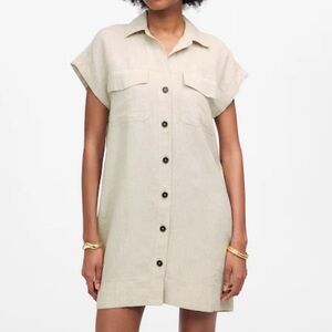madewell | utility short-sleeve mini shirtdress